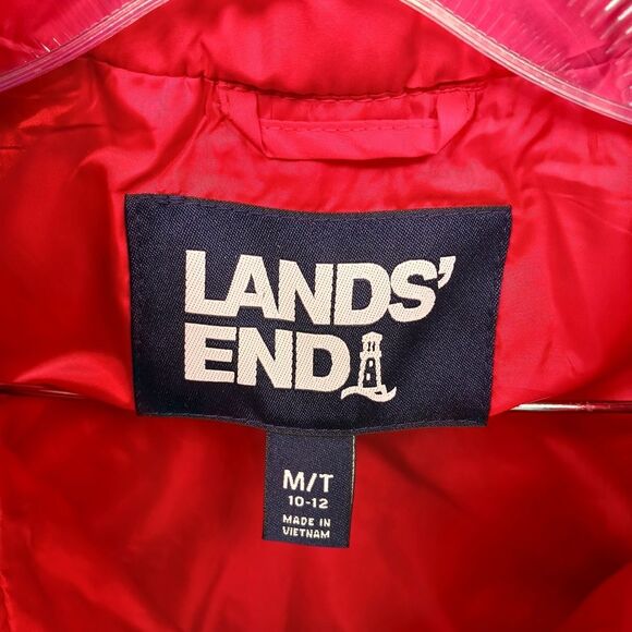 Lands End Red Down Puffer Vest Men's Tall 10-12 Quilted Vest. - Picture 10 of 10